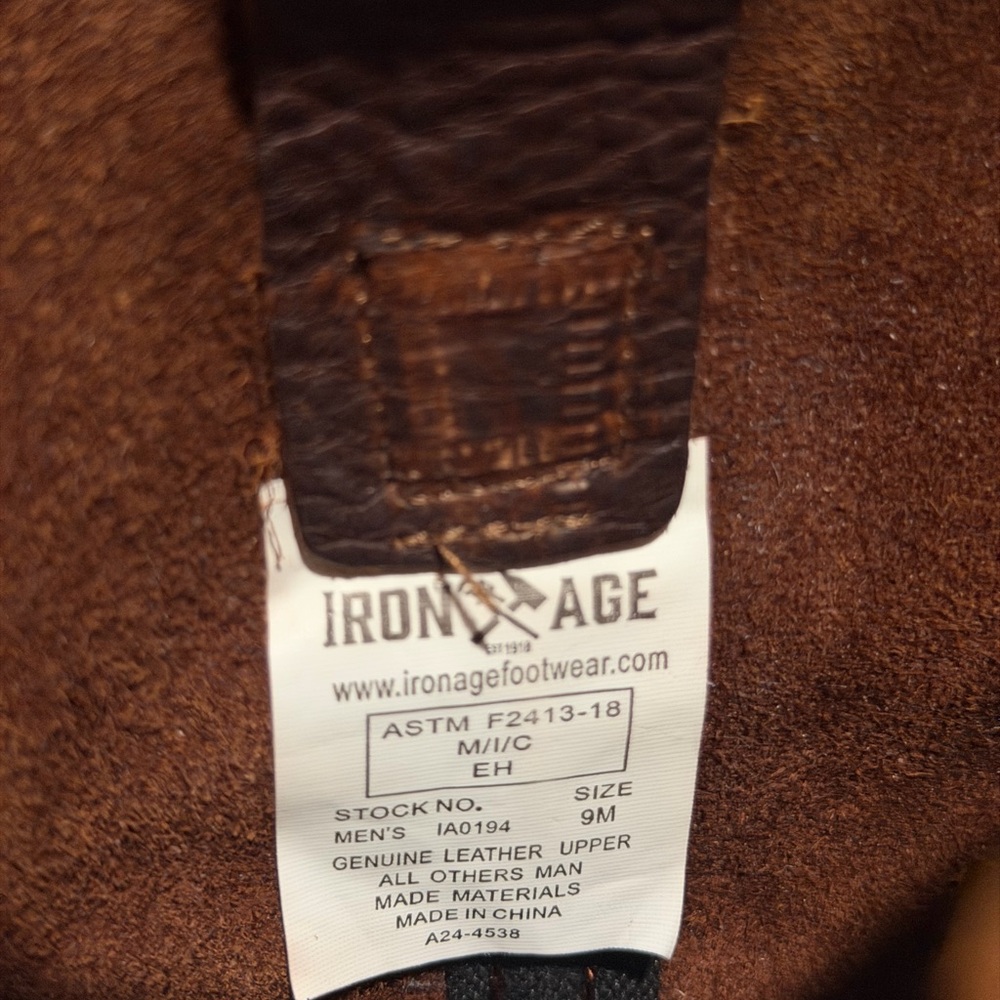 Iron Age Hauler Men's Brown 11" Wellington Work Boot Brown IA0194 Men Size 9 - Picture 6 of 7